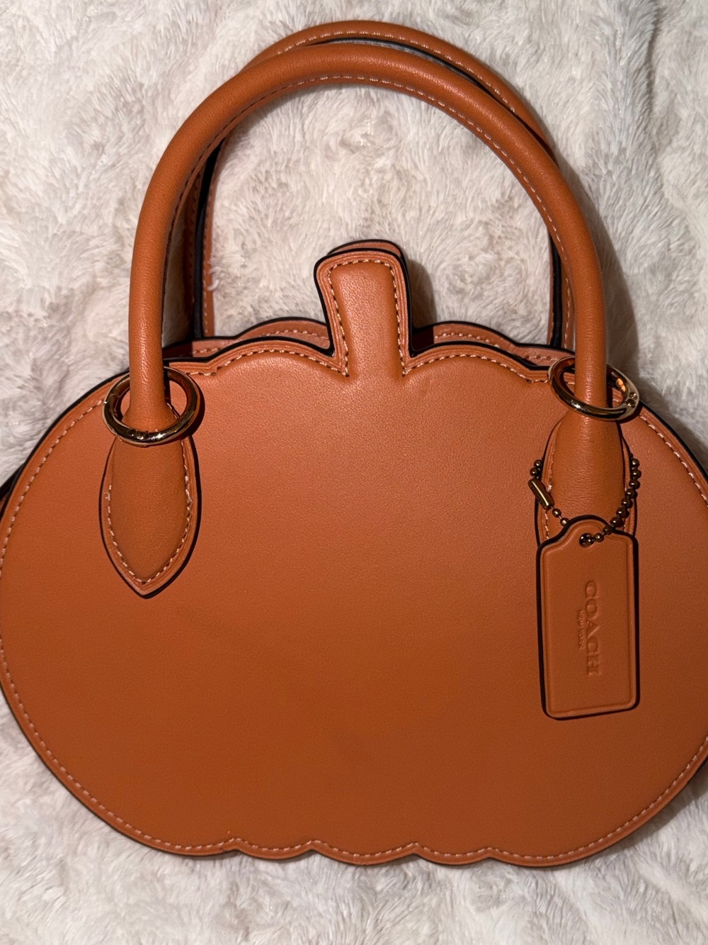 Coach Pumpkin-Shaped Mini Satchel in Tan
